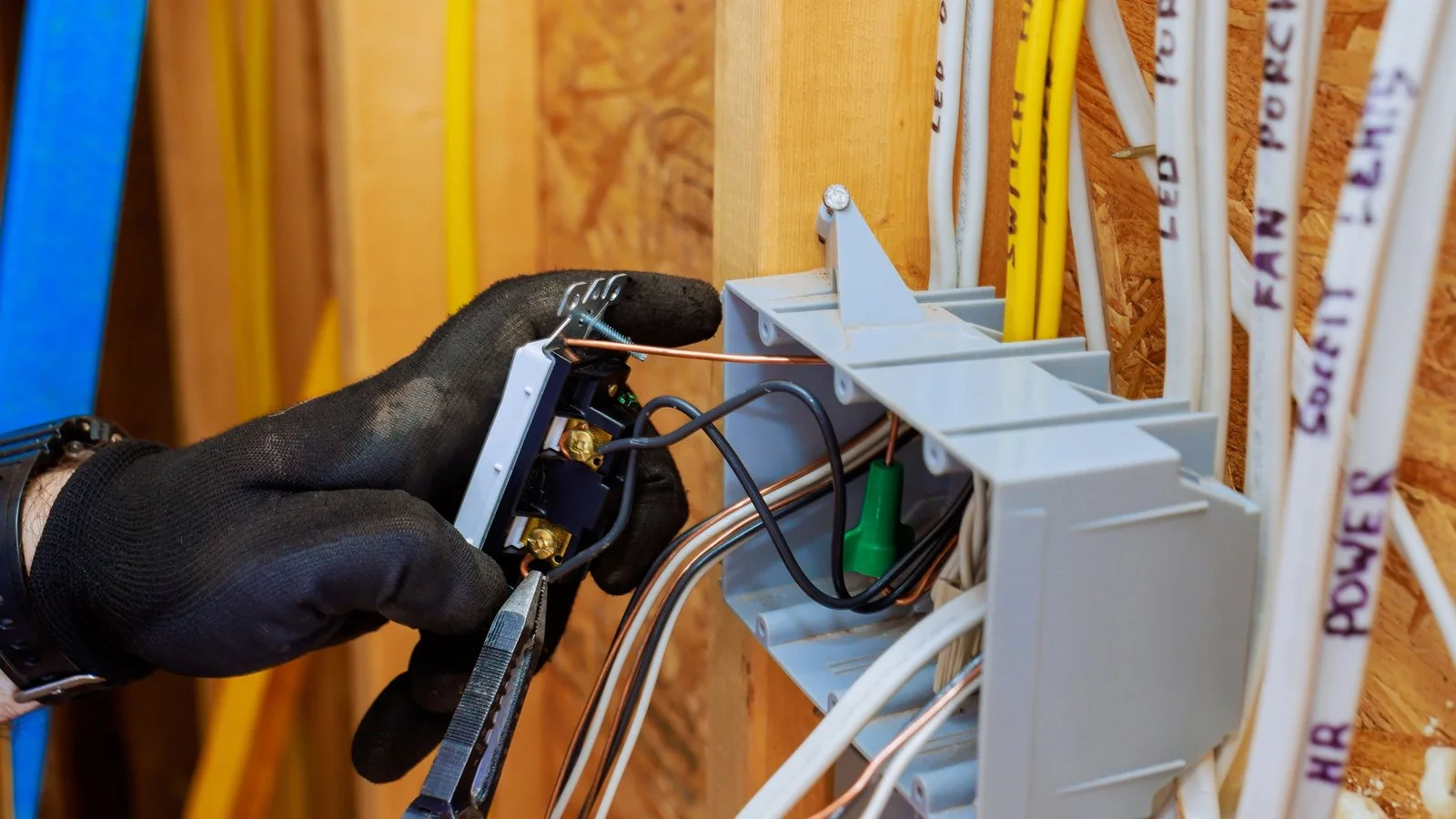 Licensed NYC Electrician Performing Electrical Repairs Licensed NYC electrician completing electrical repair wiring