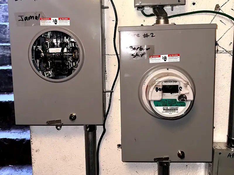 Example of meter and panel conditions before corrective work Meter and panel conditions before corrective work in New York City
