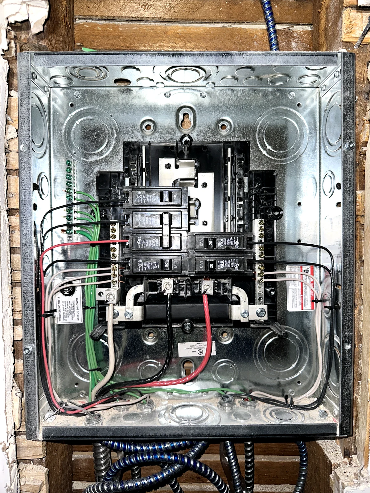 Electrical panel and breaker equipment reviewed for new load planning
